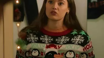 Ellise Roth Un glaçage royal Noël Pingouins imprimé pull comme on le voit dans Un Noël de glaçage royal