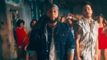 Dior Blue Denim Oblique Lined Jacket worn by El Alfa in El Alfa "El Jefe" ❌ Prince Royce - Le Doy 20 Mil (Video Oficial)