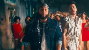 Chaqueta Dior Blue Denim Oblique Lined usada por El Alfa en El Alfa "El Jefe" ❌ Prince Royce - Le Doy 20 Mil (Video Oficial)