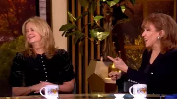 Sea Norabelle Short Sleeve Velvet Mini Dress worn by Alison Browne as seen in The View on October 30, 2025