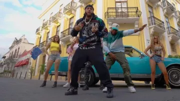 Celine Black Front Logo Sweatpants worn by El Alfa in EL ALFA FT El Pepo X Zepekeño - Arrebatao ALETEO CHAMPETA