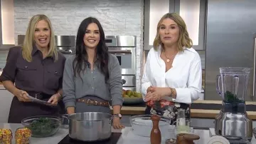 Toteme Cashmere Cardigan worn by Katie Lee as seen in Today with Jenna & Friends on October 30, 2025