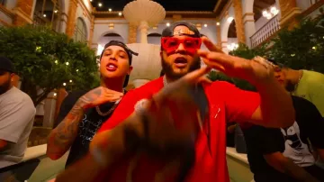 Louis Vuitton Black Leather Shadow Monogram Hat worn by El Alfa in EL ALFA "EL CAPO" ❌ NORIEL ❌ TRUENO - LOS APARATOS ✈️???? #SagitarioTheAlbum