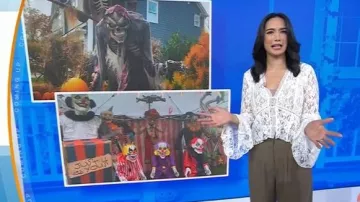 Free People Whispering Love Lace Top worn by Emilie Ikeda as seen in Today on October 30, 2025