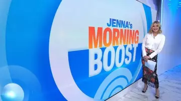 Zapatos de tacón de charol Fiammetta de Salvatore Ferragamo usados por Jenna Bush Hager como se ve en Today el 30 de octubre de 2025