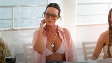 Versace Chiffon Robe Coverup Dress in Pale Pink worn by Lisa Barlow as seen in The Real Housewives of Salt Lake City (S06E07)