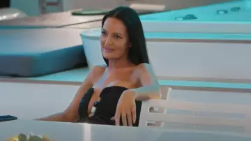 Christopher Esber Helix Crystal Ribbed Bustless Dress by Lisa Barlow comme on le voit dans The Real Housewives of Salt Lake City (S06E07)