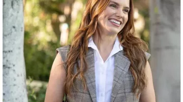 Sophia Bush Greys Anatomy S22 Plaid Vest (Sophia Bush) in Grey's Anatomy (S22E03)