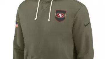 Olive 2025 Salute To Service Sideline Standard Issue Dri-FIT Sweat à capuche des 49ers de San Francisco
