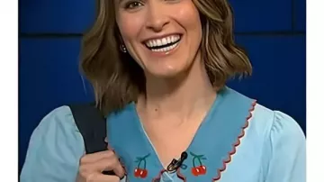 The Today Show 2025 Molly Hunter Cherry Print Collar Blouse (Molly Hunter) in Today
