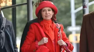 Elsbeth Season 3 Carrie Preston Red Coat worn by Elsbeth Tascioni (Carrie Preston) in Elsbeth (S03)