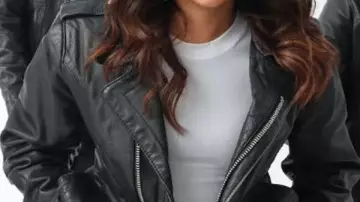 Mi vida con los Walter Boys Nikki Rodríguez Chaqueta de cuero negro usada por Jackie Howard (Nikki Rodríguez) en Mi vida con los Walter Boys (T02)