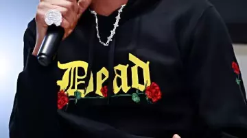 Sudadera con capucha negra floral usada por Snoop Dogg en Snoop Dogg - 'Sweat' Snoop Dogg vs David Guetta (Remix) ft. David Guetta