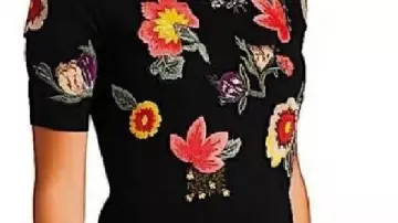 Black Floral Embroidered Sweater worn by Rebecca Jarvis in Good Morning America Full Broadcast — Friday, October 31, 2025