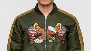 Flying American Eagle Olive Green Bomber Jacket