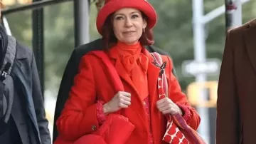 Elsbeth S03 Elsbeth Tascioni Red Coat worn by Elsbeth Tascioni (Carrie Preston) as seen in Elsbeth (S03)