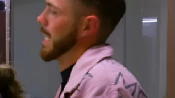 Below Deck Mediterranean S10 Nathan Gallagher Text Print Jacket worn by (Nathan Gallagher) as seen in Below Deck Mediterranean