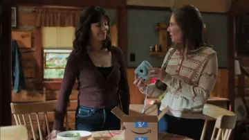 Everlane The Cozy Rib Wrap Top worn by Lou Fleming (Michelle Morgan) as seen in Heartland (S19E04)