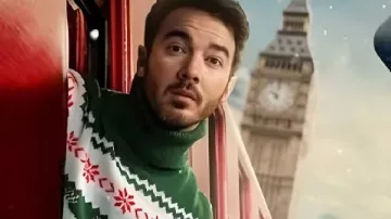 Kevin Jonas A Very Jonas Christmas Green Sweater worn by Kevin Jonas (Kevin Jonas) as seen in A Very Jonas Christmas Movie