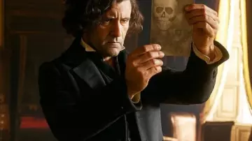 Frankenstein 2025 Dr. Victor Black Wool Coat worn by Dr. Victor Frankenstein (Oscar Isaac) as seen in Frankenstein