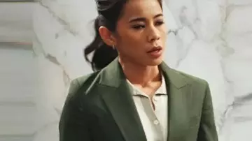 Matlock S02 Sarah Franklin Green Blazer worn by Sarah Franklin (Leah Lewis) as seen in Matlock (S02)