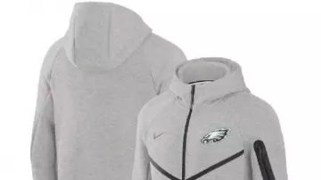Philadelphia Eagles Sweat à capuche Windrunner en molleton technique gris