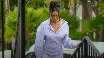 Jacquemus La Mini Robe Nuisette Chemise en Coton Rayé Robe Rayée portée par Bre Tiesi comme on le voit dans Selling Sunset (S09E07)