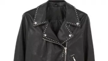 Women’s Studded Black Biker Leather Jacket