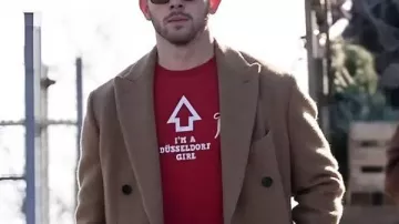 A Very Jonas Christmas Movie 2025 Nick Jonas Brown Coat