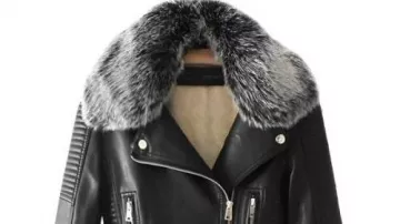 Womens Faux Fur Brown & Black Quilted Motorcycle Jacket
