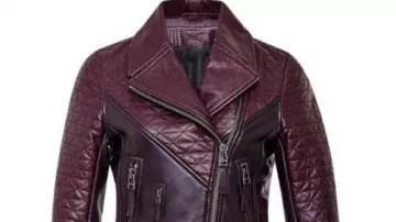 Two Tone Quilted Biker Jacket For Womens