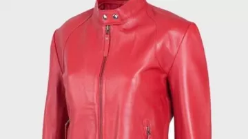 Women’s Biker Red Stylish Leather Jacket