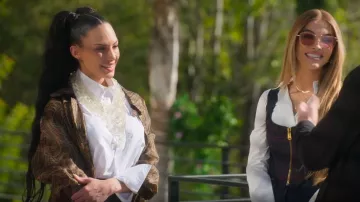 Fendi Brown Organza FF Vertigo Trench Coat worn by Amanza Smith as seen in Selling Sunset (S09E03)