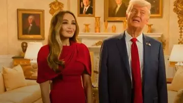 Badgley Mischka Crepe Cape Shift Dress portée par Chloe Fineman comme on le voit dans Saturday Night Live (S51E04)