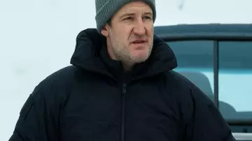 The Last Frontier 2025 Jason Clarke Black Jacket of in The Last Frontier (S01) worn by Frank Remnick (Jason Clarke) The Last Frontier (S01E00)