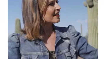 The Today Show Savannah Chaqueta vaquera con hombros hinchados de Savannah Guthrie en Today