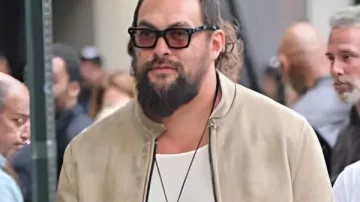 Jason Momoa NYC 2025 Beige Jacket in Jason Momoa Breaks Down Hawaiian Slang Brah