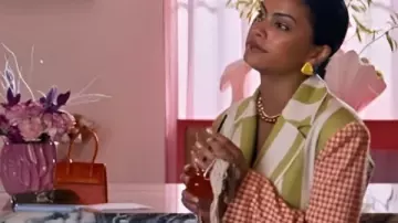 Camila Mendes Do Revenge Striped Blazer worn by Drea Torres (Camila Mendes) as seen in Do Revenge