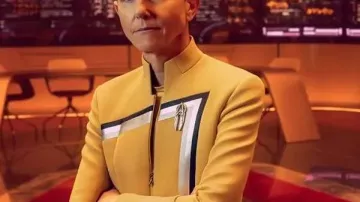 Star Trek Starfleet Academy Tig Notaro Yellow Costume Jacket worn by Jett Reno (Tig Notaro) in Star Trek: Starfleet Academy (S01)