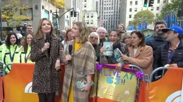 Veronica Beard Senna Leopard Print Dickey Coat worn by Savannah Guthrie as seen in Today on November 3, 2025