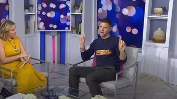 Rowing Blazers Cotton NY Hot Dog Sweater worn by Mikey Day as seen in Today on November 3, 2025