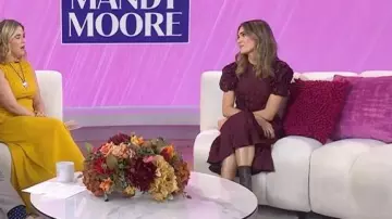 Ulla Johnson Elvia Ruffle Sleeve Midi Dress worn by Mandy Moore as seen in Today on November 3, 2025