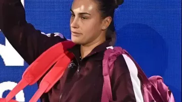 Aryna Sabalenka WTA Finals Purple Crop Jacket in WTA FINALS RIYADH: Day 1 Recap Sabalenka Wins & Rybakina Returns