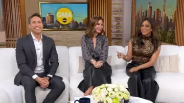 Ba&Sh Precious Printed Ruffle Blouse worn by Rebecca Jarvis as seen in Good Morning America on October 30, 2025