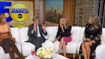 Vestido de Valentin de la Reforma usado por Ginger Zee como se ve en Good Morning America el 30 de octubre de 2025