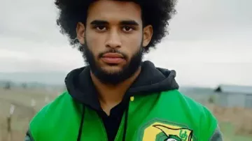 Chaqueta de letras de Oregon Grateful Ducks usada por Dante Moore en el uniforme de The Grateful Ducks - Oregon Football