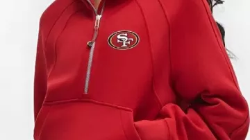 Women's San Francisco 49ers lululemon College Crimson Scuba Oversized Half-Zip Hoodie