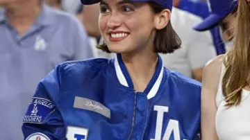 World Series LA Dodgers Blue Jacket worn by Maude Apatow