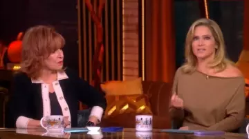 Simkhai Janese Off Shoulder Midi Dress worn by Sara Haines as seen in The View on October 31, 2025