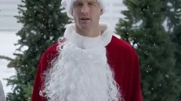 Santa Claus Red Velvet Coat worn by Josh Cannon (Parker Young) as seen in Christmas on Duty